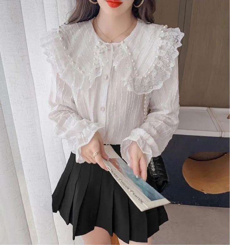 Matilda Light Academia Pearl Shirt