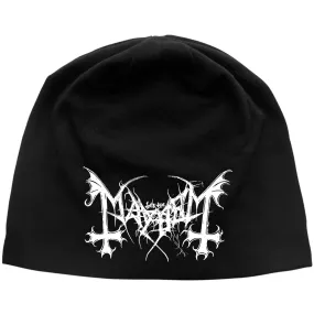 Mayhem White Logo Beanie