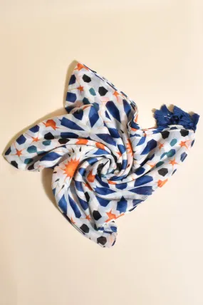 Mediterranean Tile Print Scarf