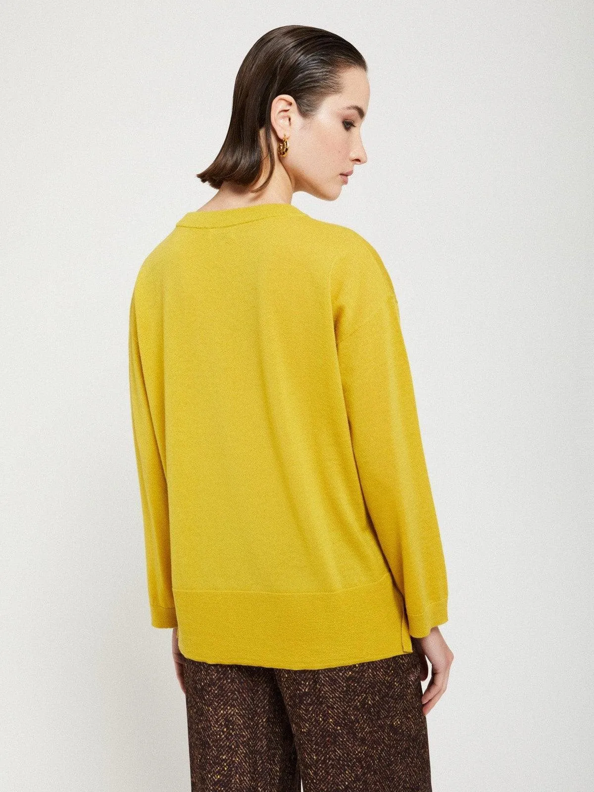 Merino Wool Sweater - Acid Yellow