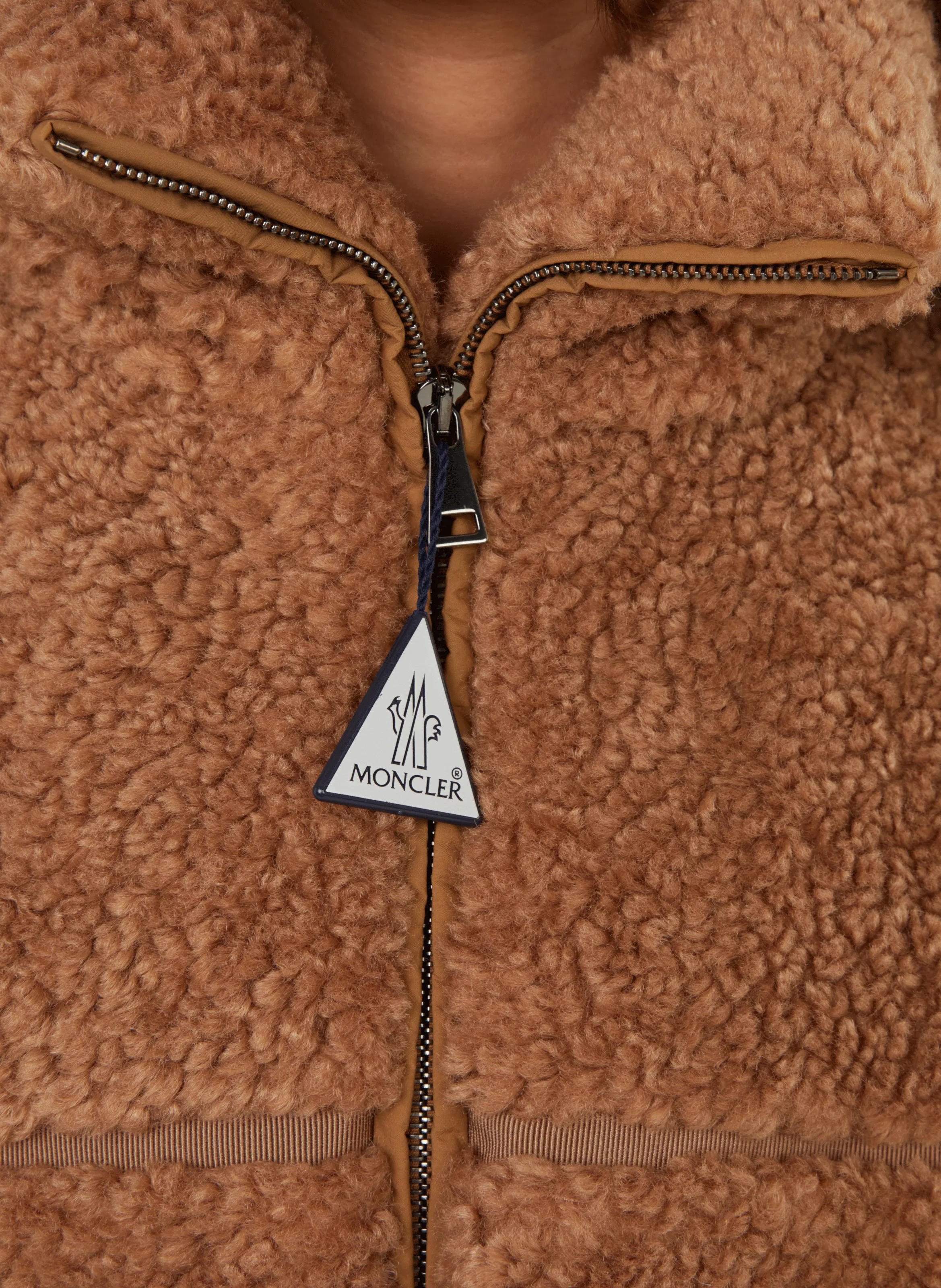 MONCLER  Textured down jacket  - Brown