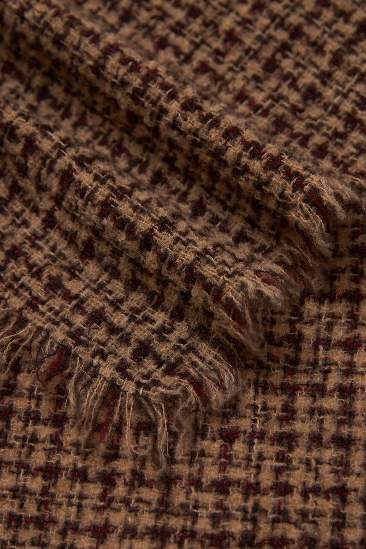 Nicolas Scarf - Camel/Burgundy