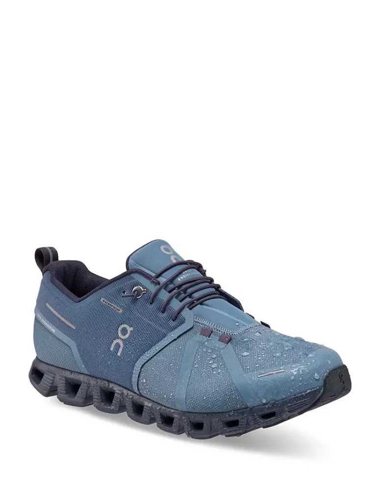 On Cloud 5 Waterproof Sneaker in Metal/Navy