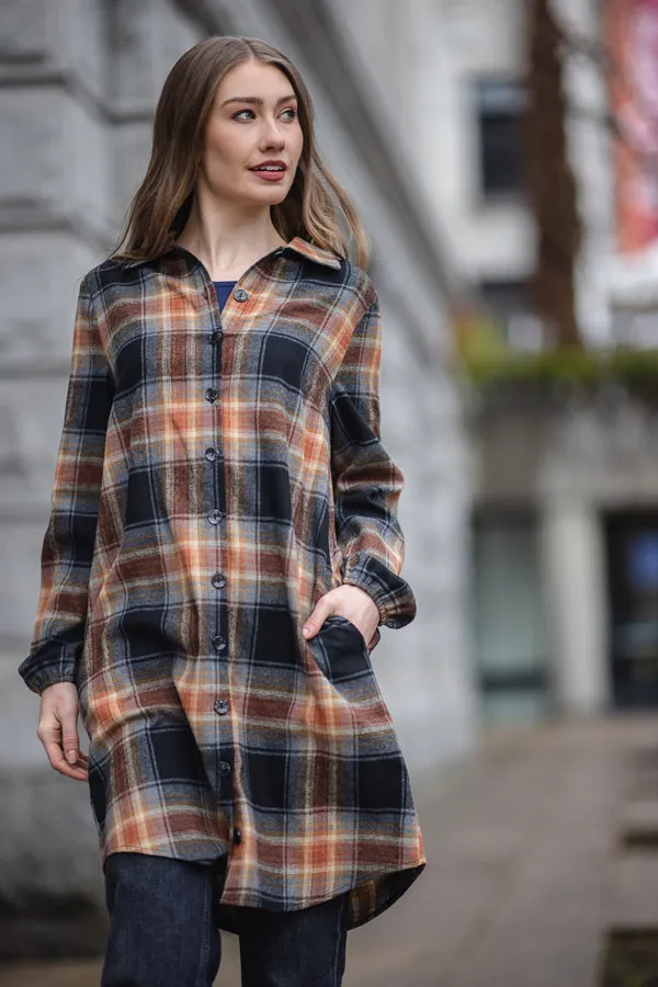 Papillon Plaid Shirt Dress