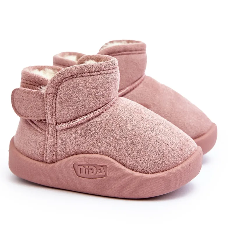 Pink Benigna Children's Snow Boots Lined With Fur