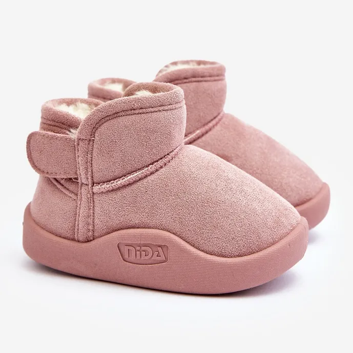 Pink Benigna Children's Snow Boots Lined With Fur