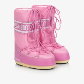 Pink Icon Nylon Snow Boots