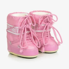 Pink Mini Nylon Snow Boots