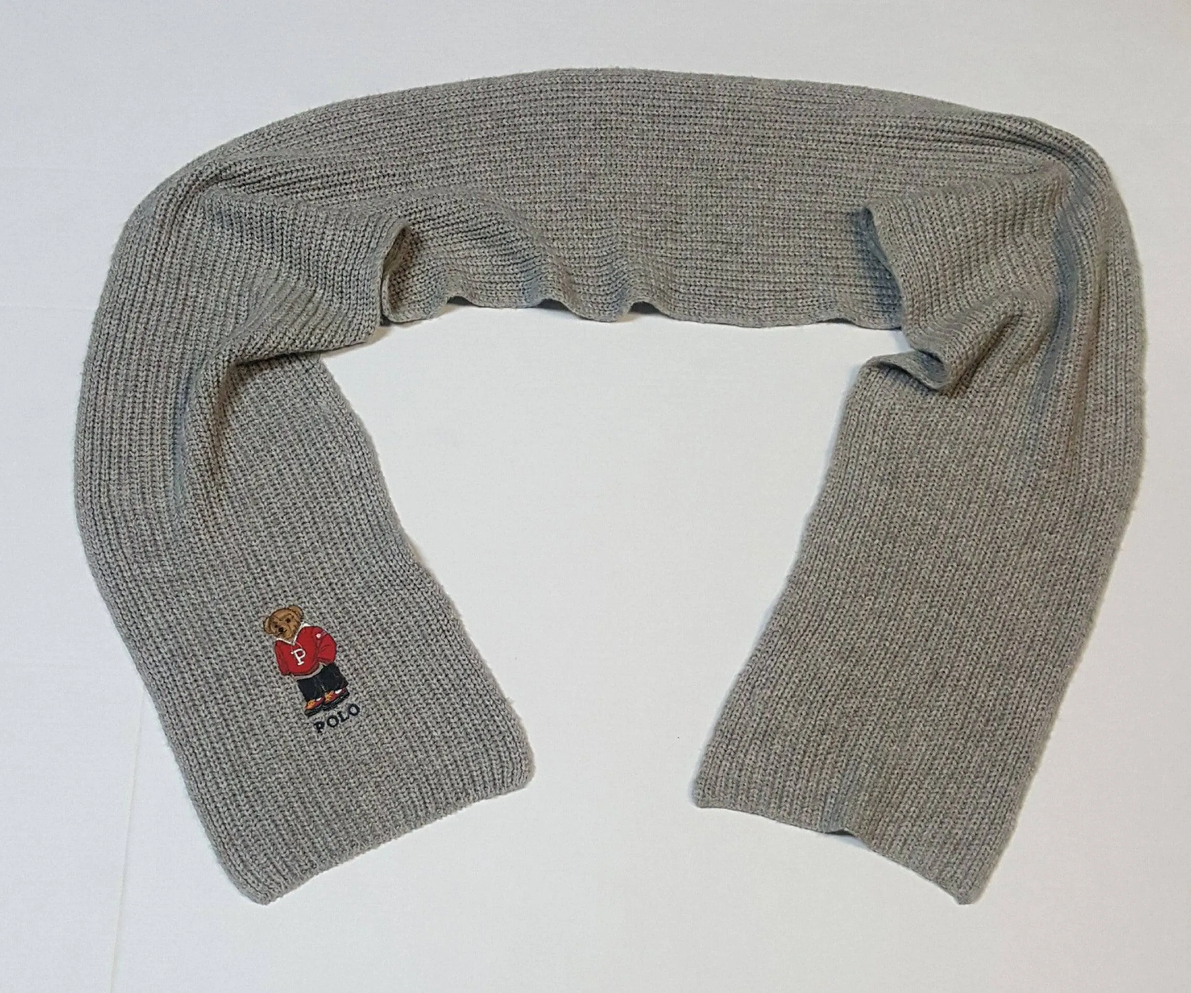 Polo Ralph Lauren Grey P Bear  Scarf