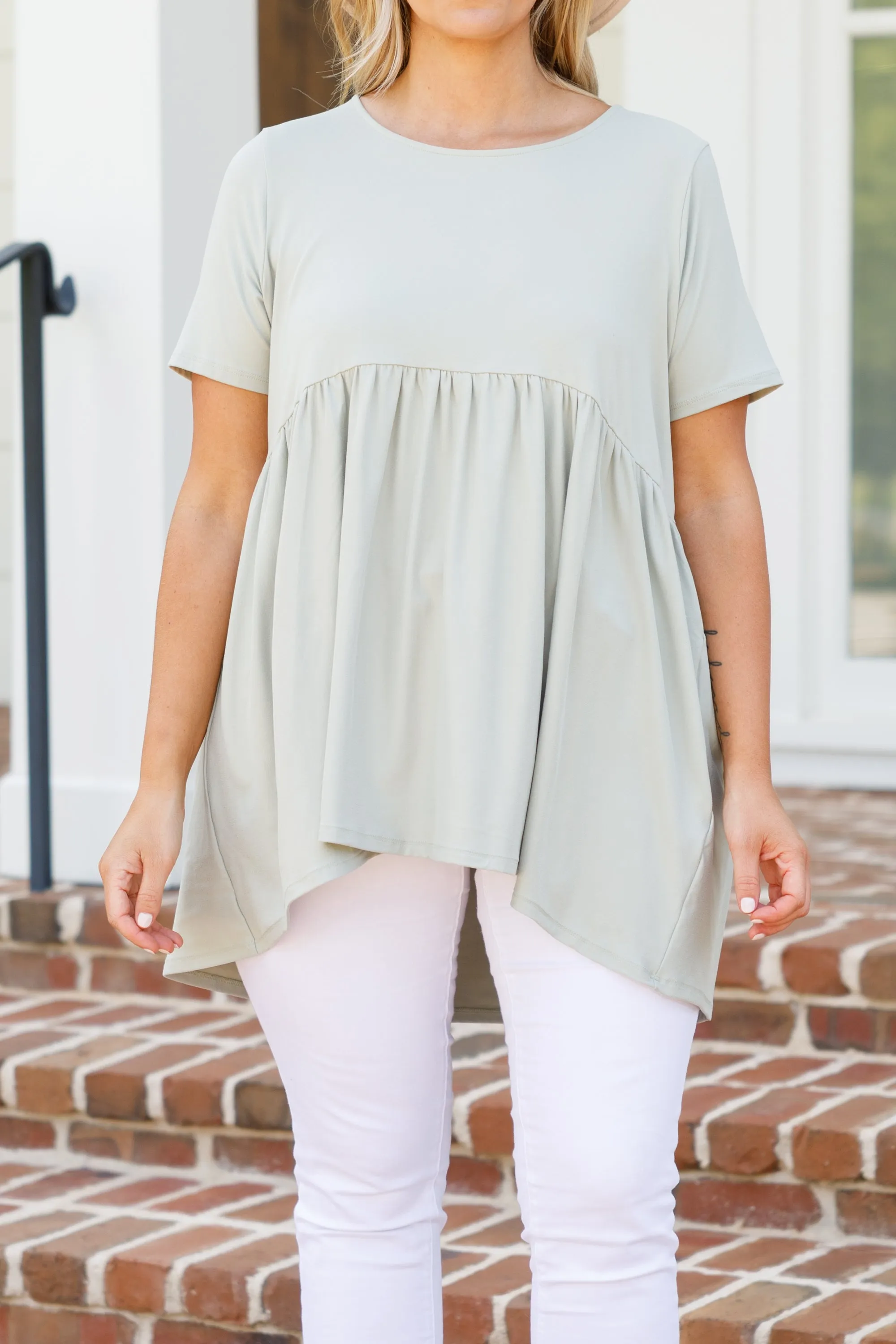 Princess And Punks Top, Light Sage