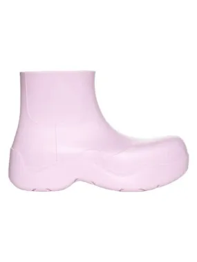 Puddle Rubber Ankle Rain Boots Pink