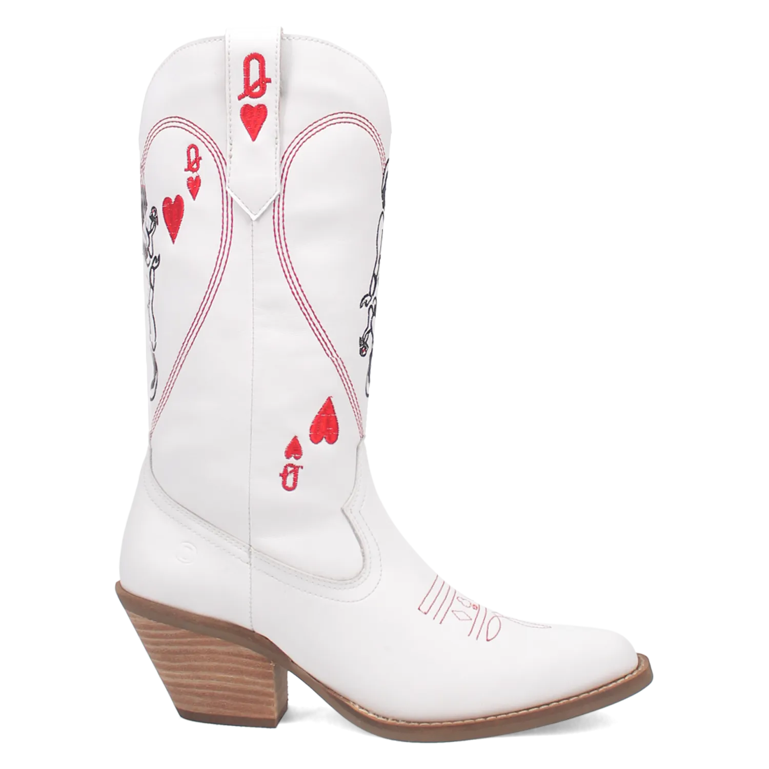 Queen A Hearts White Leather Boot (DS)