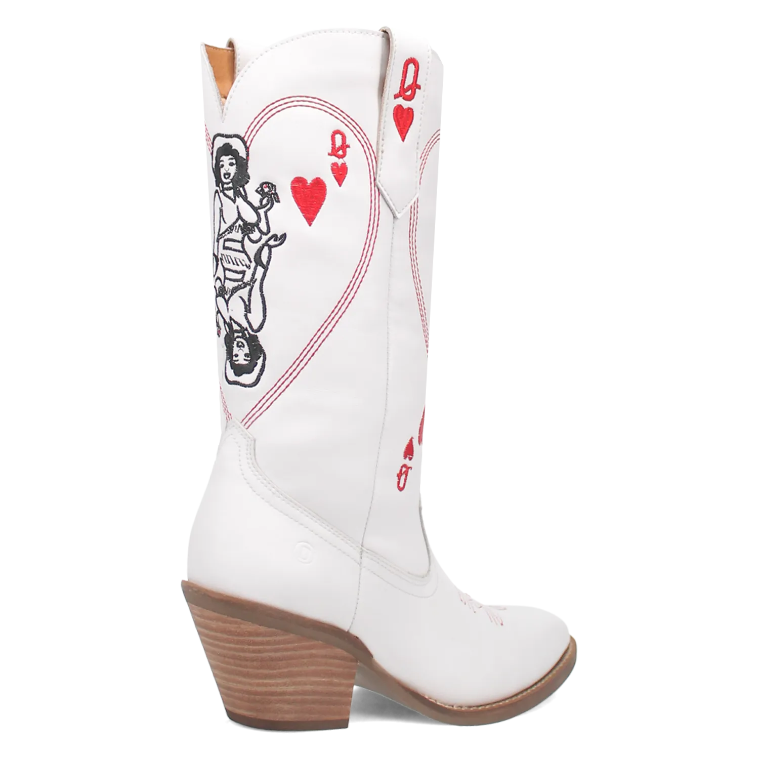 Queen A Hearts White Leather Boot (DS)