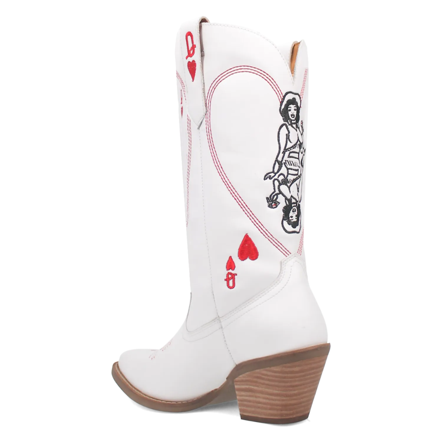 Queen A Hearts White Leather Boot (DS)