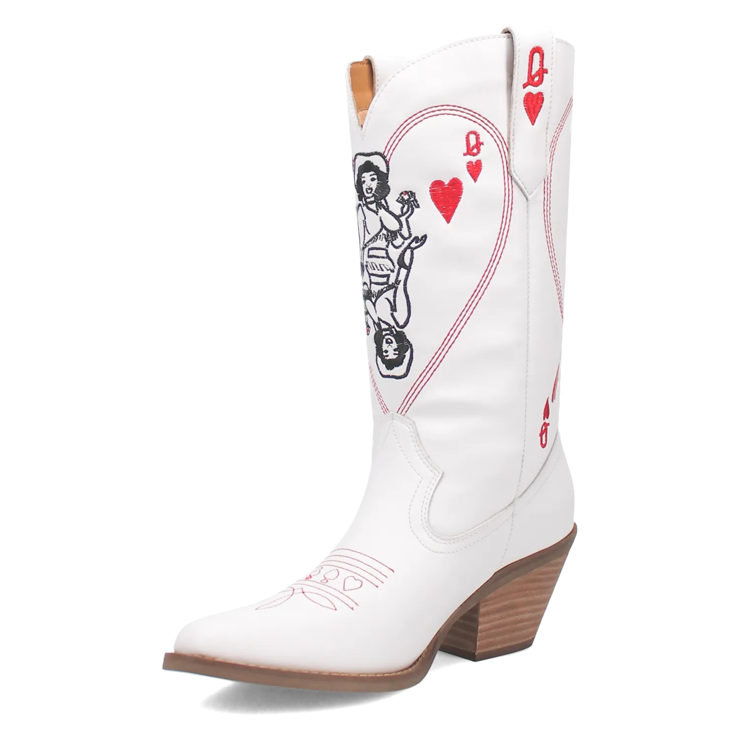 Queen A Hearts White Leather Boot (DS)