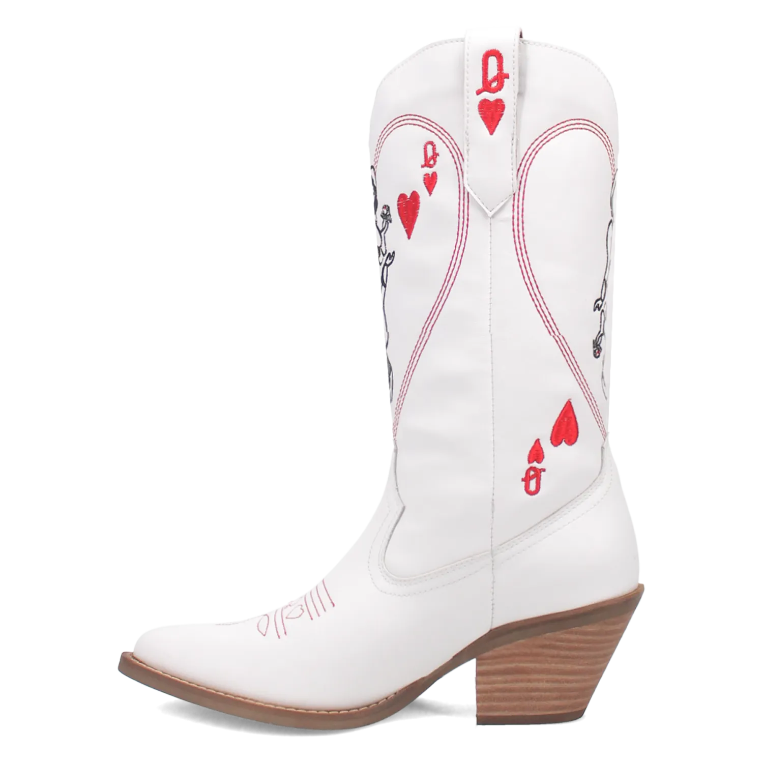 Queen A Hearts White Leather Boot (DS)