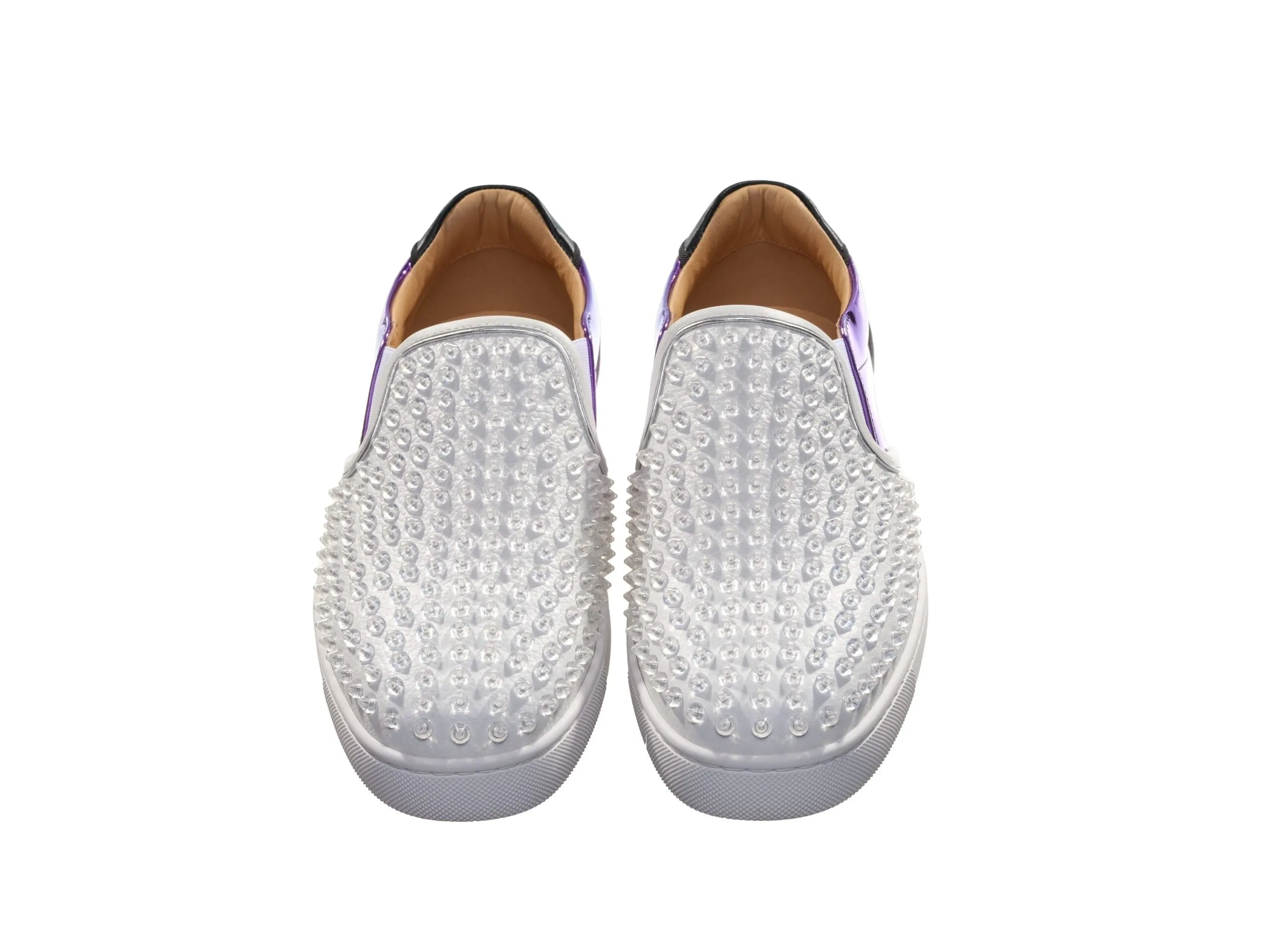 Sailor Boat Orlato Spikes Flat White Studded Slip On Shoes