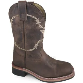 Smoky Mountain Boots Logan Youth Western Boot Square Toe Durable Leather Rubber Sole & Man made lining 3.5