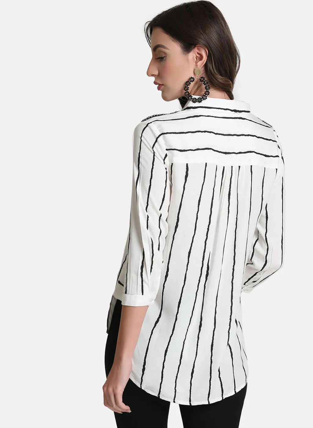 Striped Embellished Shirt