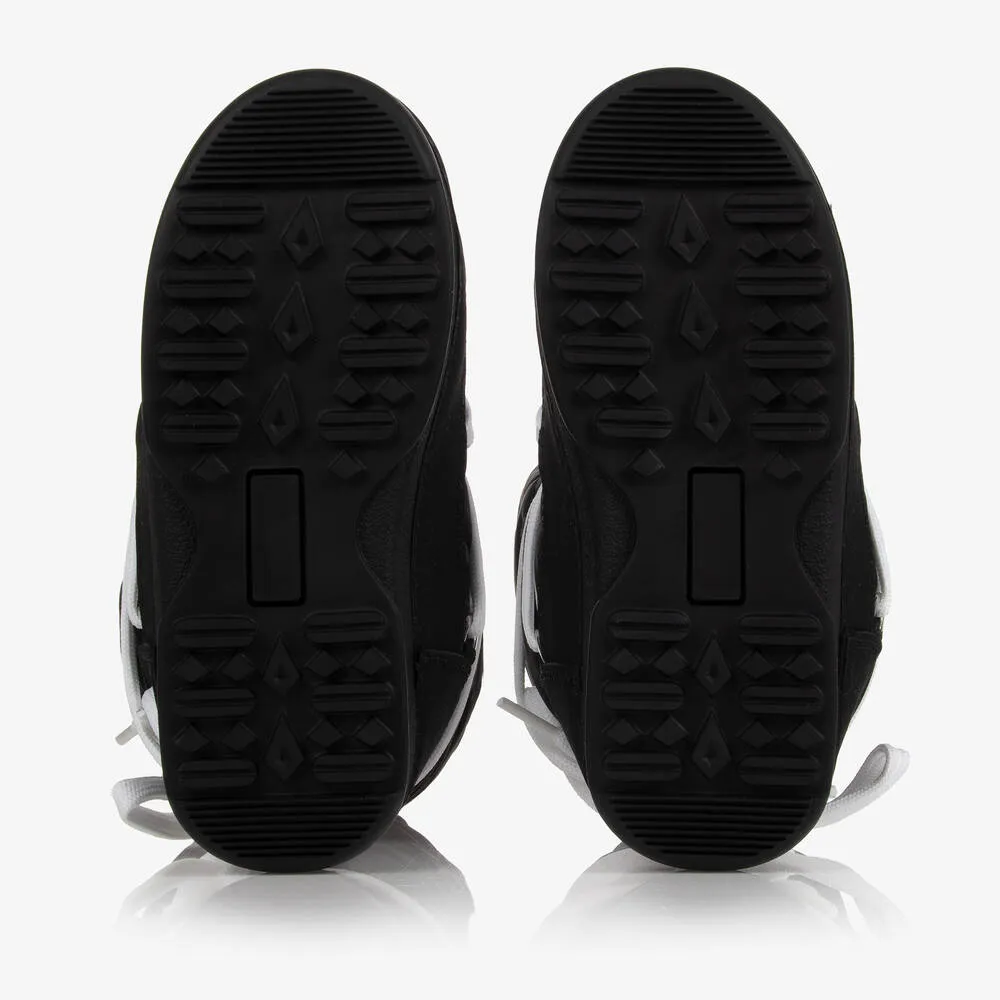 Teen Black Logo Snow Boots