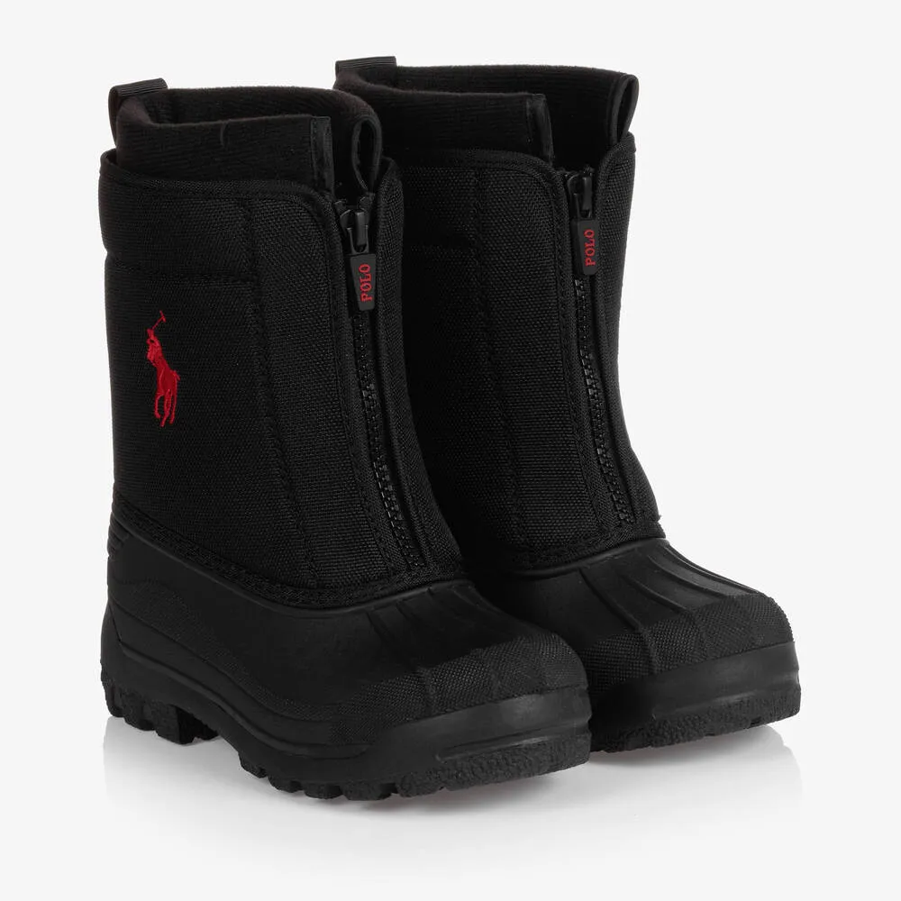 Teen Black Zipped Snow Boots