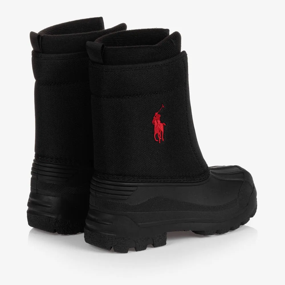 Teen Black Zipped Snow Boots