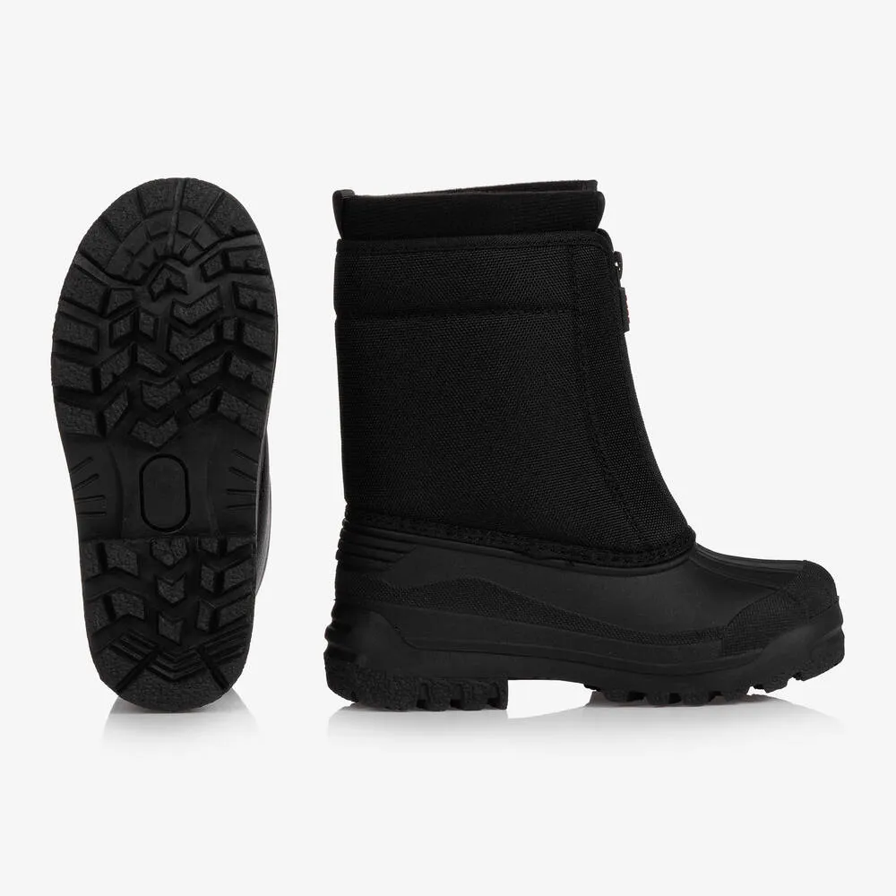 Teen Black Zipped Snow Boots