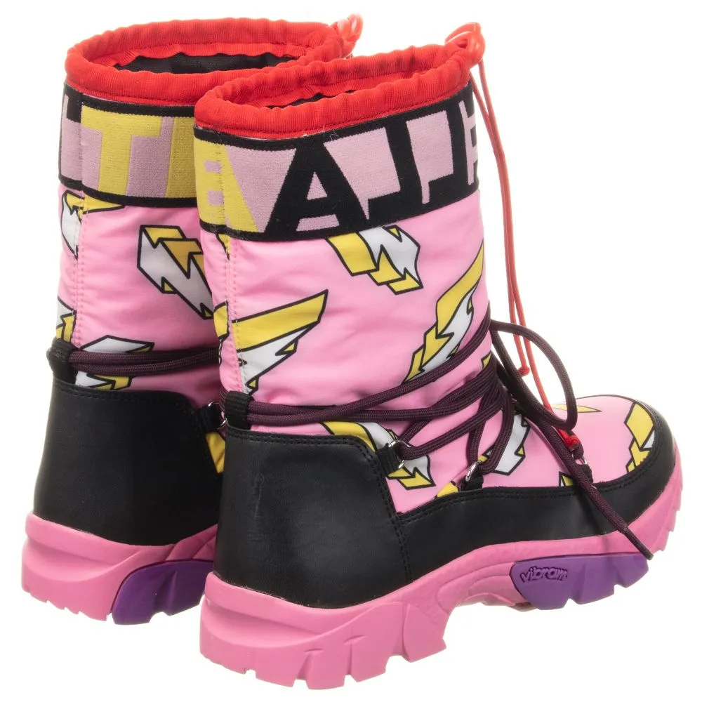 Teen Pink Logo Snow Boots