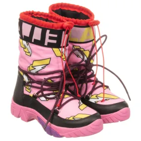 Teen Pink Logo Snow Boots