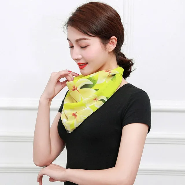 Temperament neck breathable mask new spring and summer anti-UV chiffon thin veil sunscreen multi-function large mask scarf