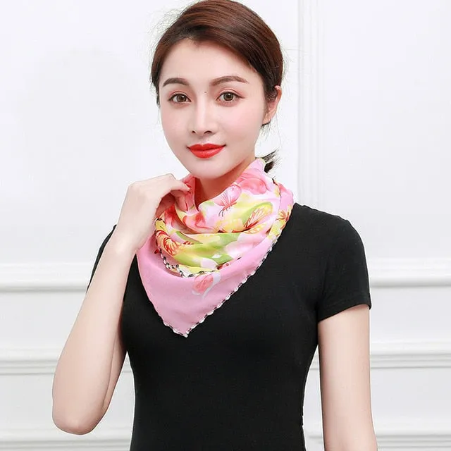 Temperament neck breathable mask new spring and summer anti-UV chiffon thin veil sunscreen multi-function large mask scarf