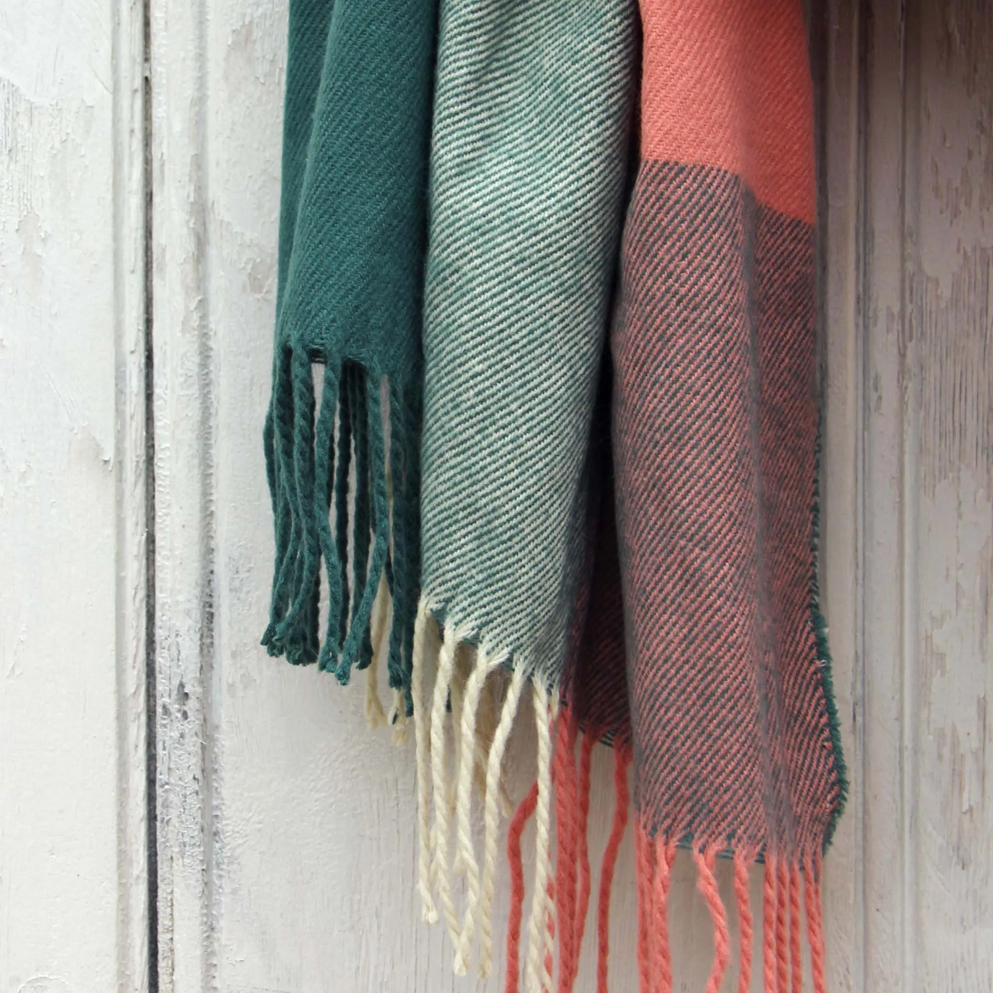 The Lodge Plaid Scarf in Peach