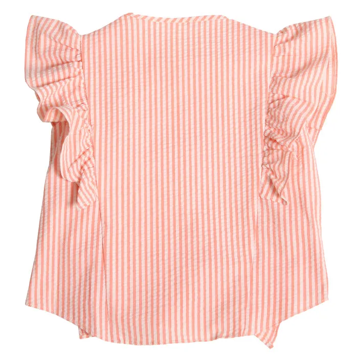 Tia Cibani Kids Child Baiana Ruffle Shell Top Cone Orange