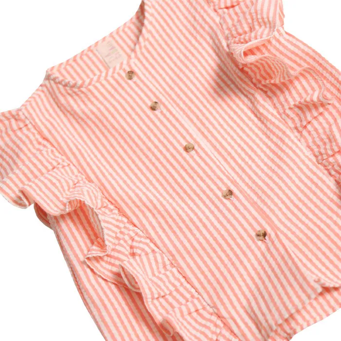 Tia Cibani Kids Child Baiana Ruffle Shell Top Cone Orange