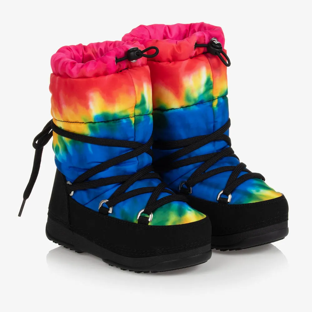 Tie Dye Nylon Snow Boots