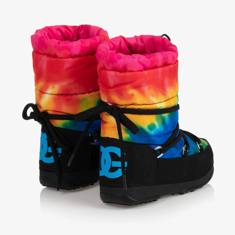 Tie Dye Nylon Snow Boots