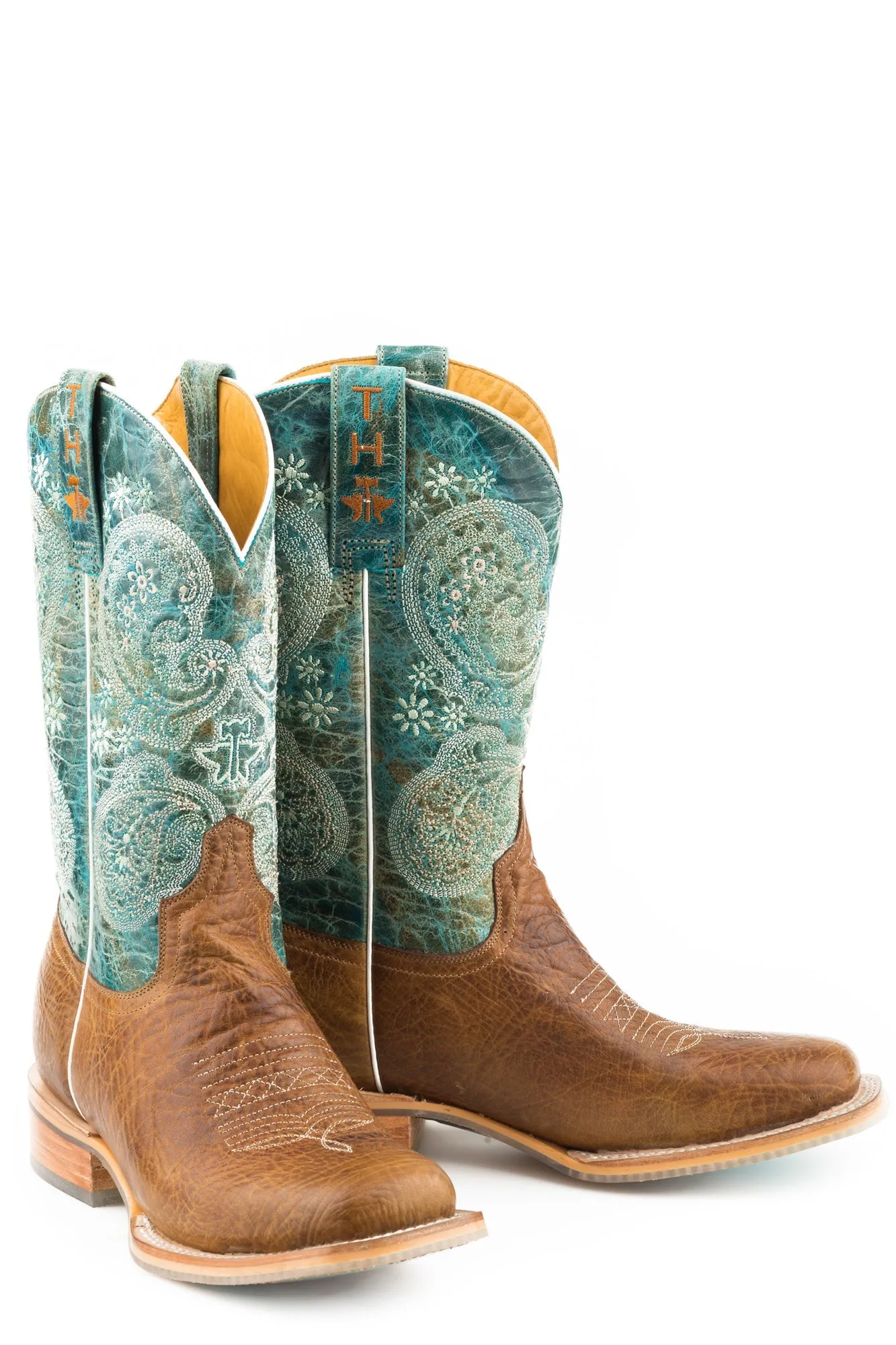 Tin Haul Womens Honey Tan Leather Yee-Haw Cowboy Boots