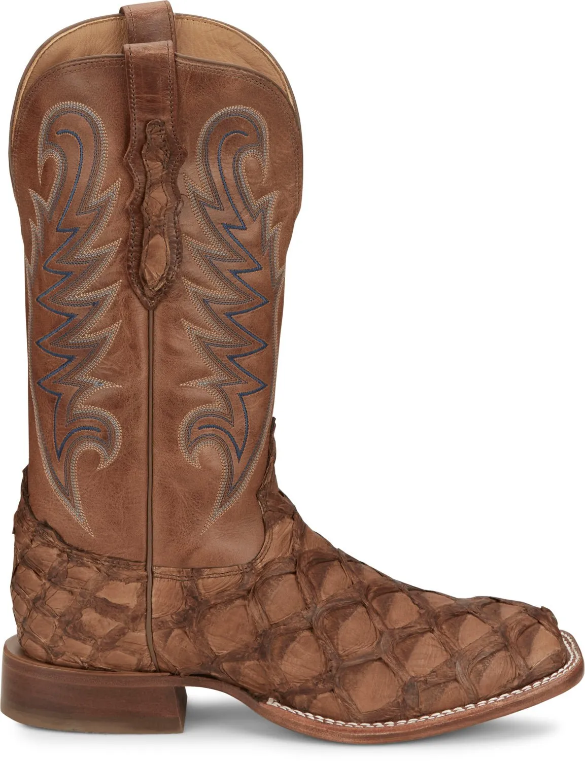 Tony Lama Mens Everett Chocolate Pirarucu Cowboy Boots