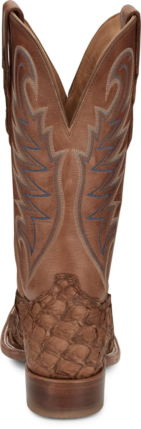 Tony Lama Mens Everett Chocolate Pirarucu Cowboy Boots