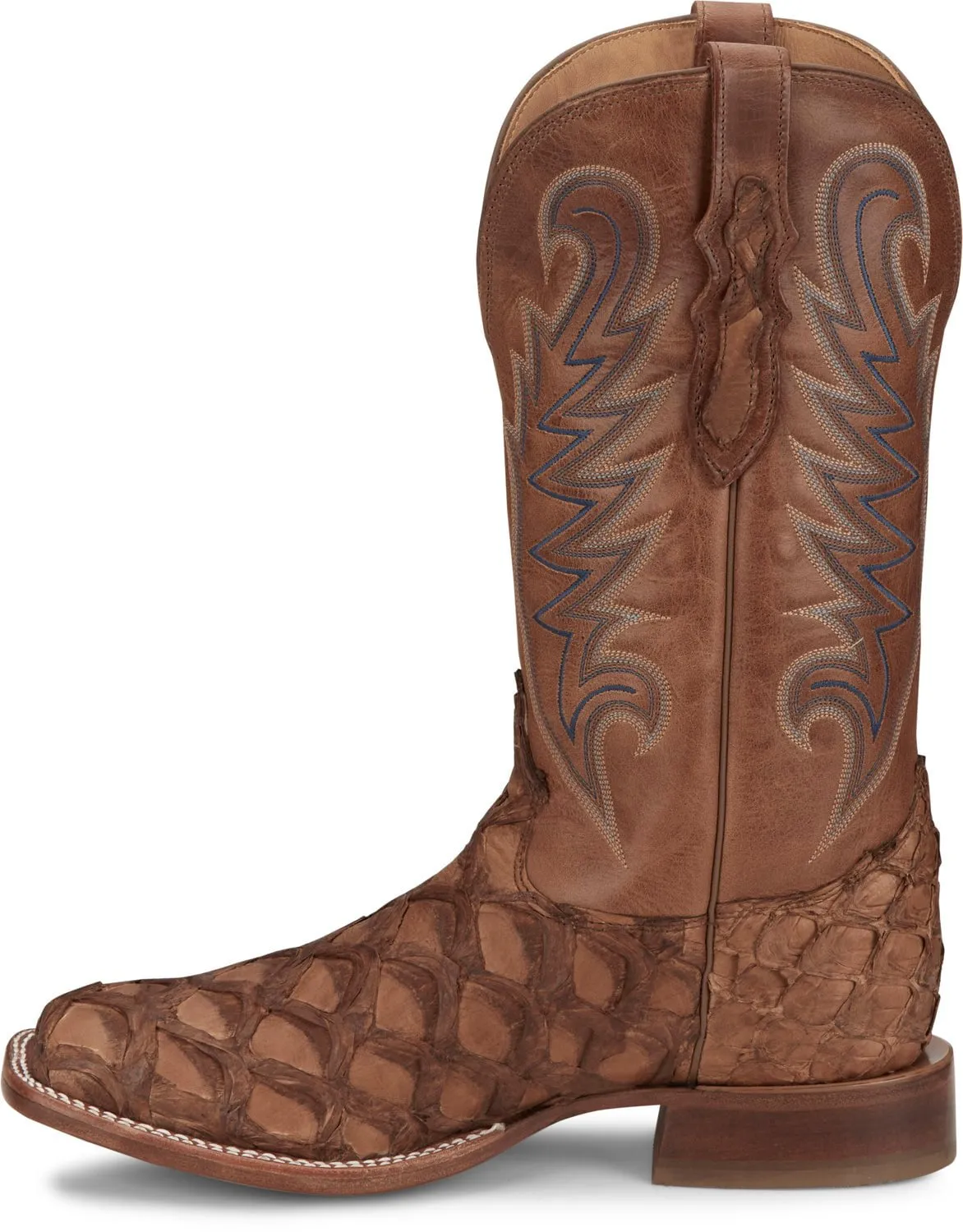 Tony Lama Mens Everett Chocolate Pirarucu Cowboy Boots