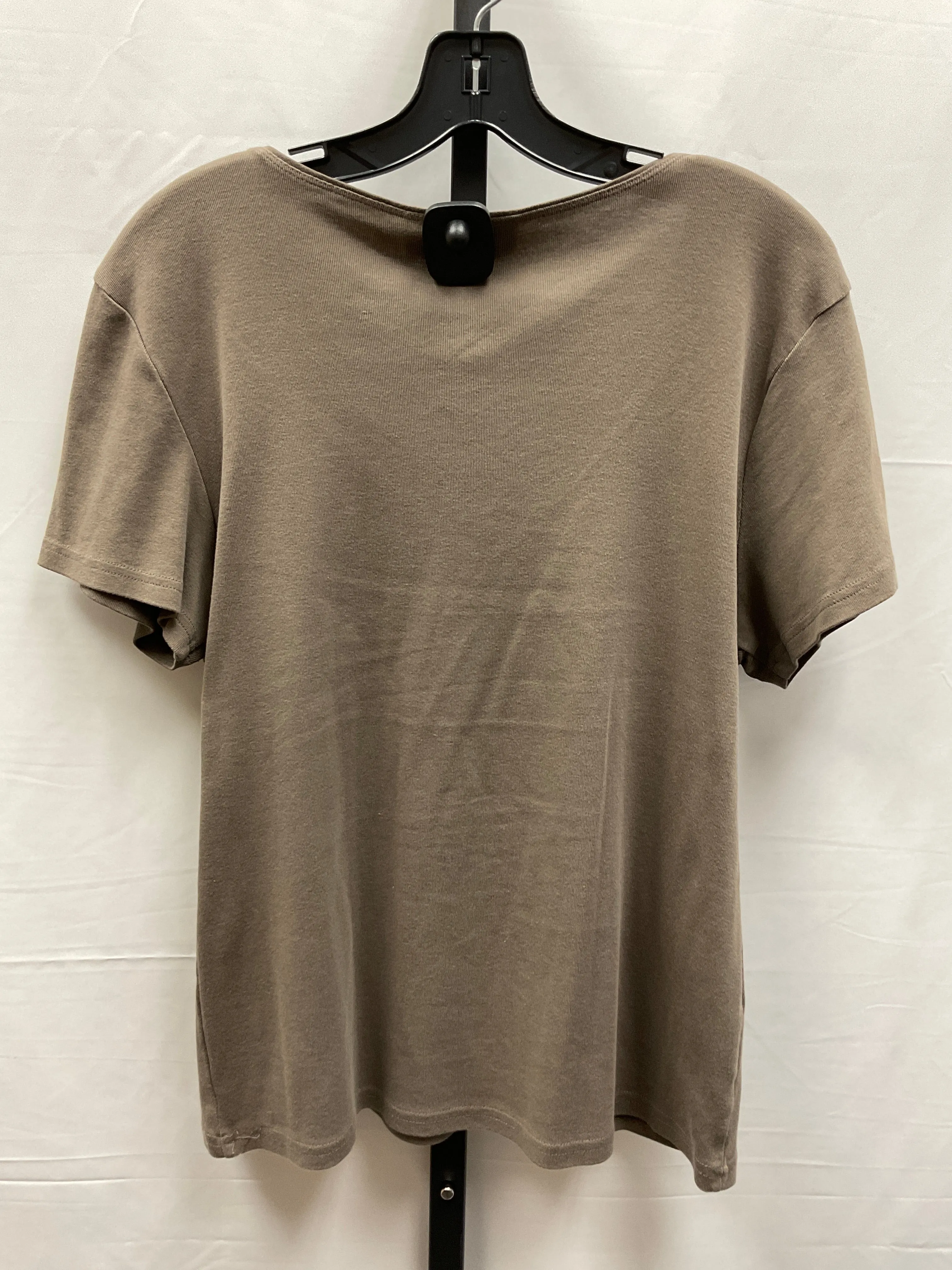 Top Short Sleeve Basic By Karen Scott In Brown, Size: L