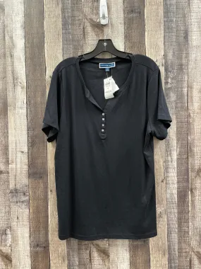 Top Short Sleeve By Karen Scott In Black, Size: 1x