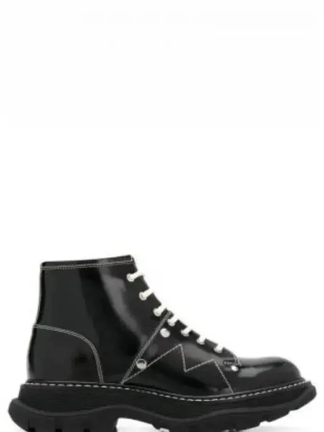 Tread Lace-Up  Worker Boots Black