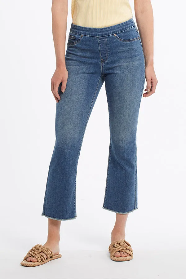 Tribal Audrey Pull-On Straight Crop Jeans