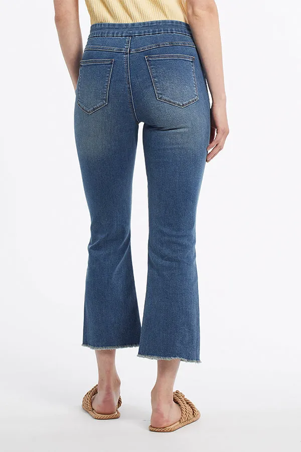 Tribal Audrey Pull-On Straight Crop Jeans