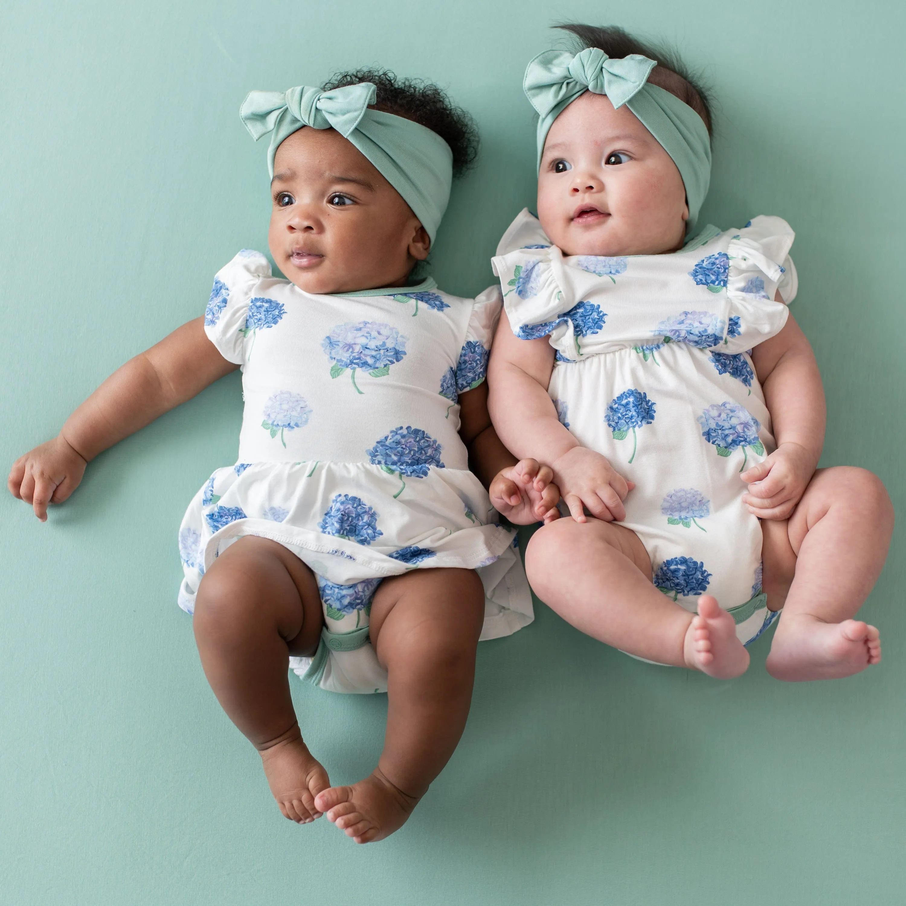 Twirl Bodysuit Dress in Hydrangea