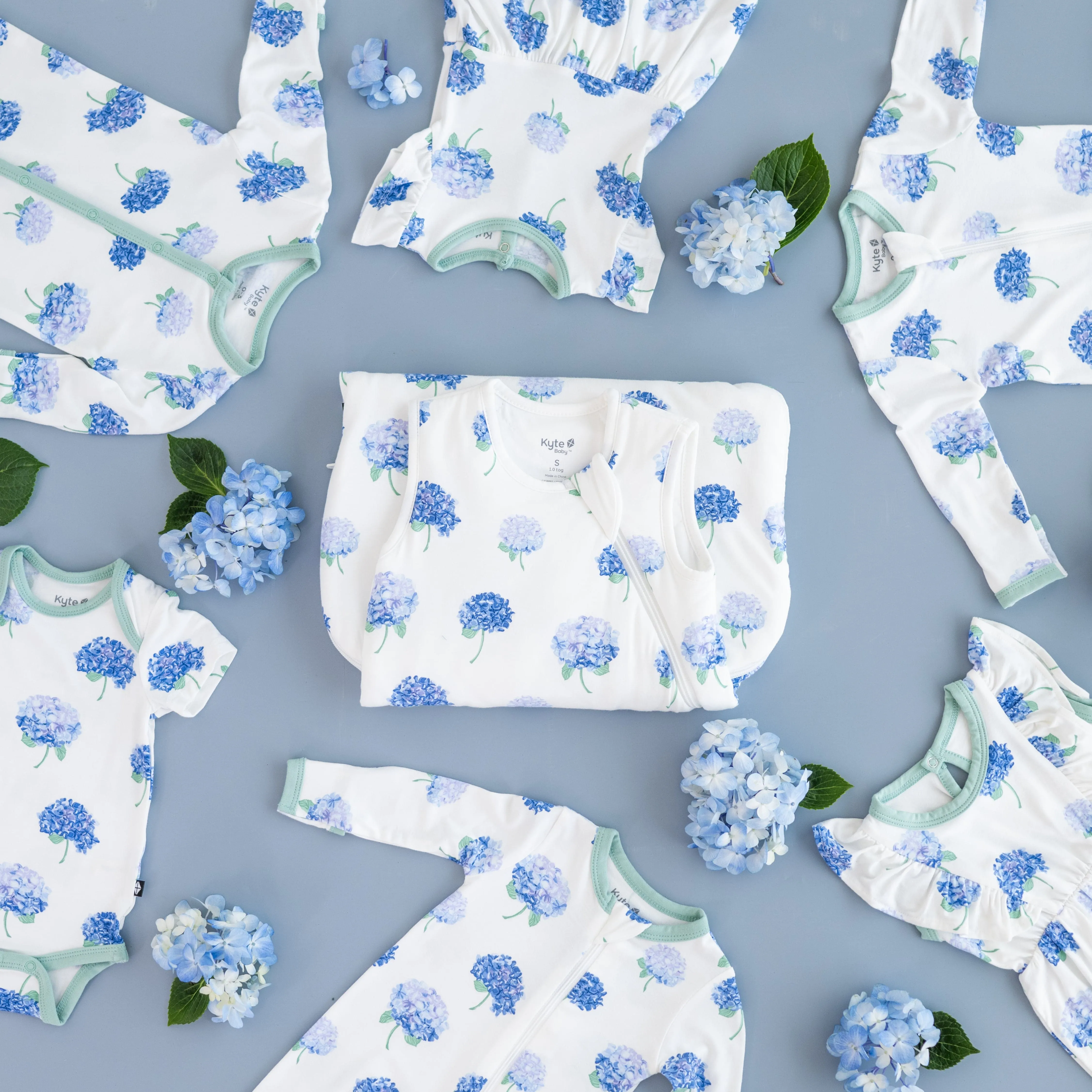 Twirl Bodysuit Dress in Hydrangea