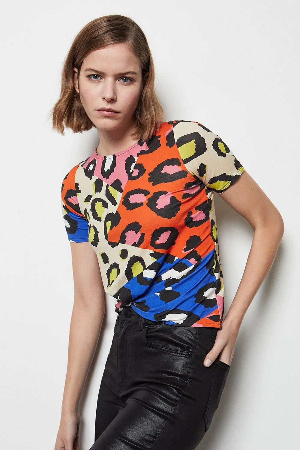 Twisted Front Printed Leopard Top | Karen Millen