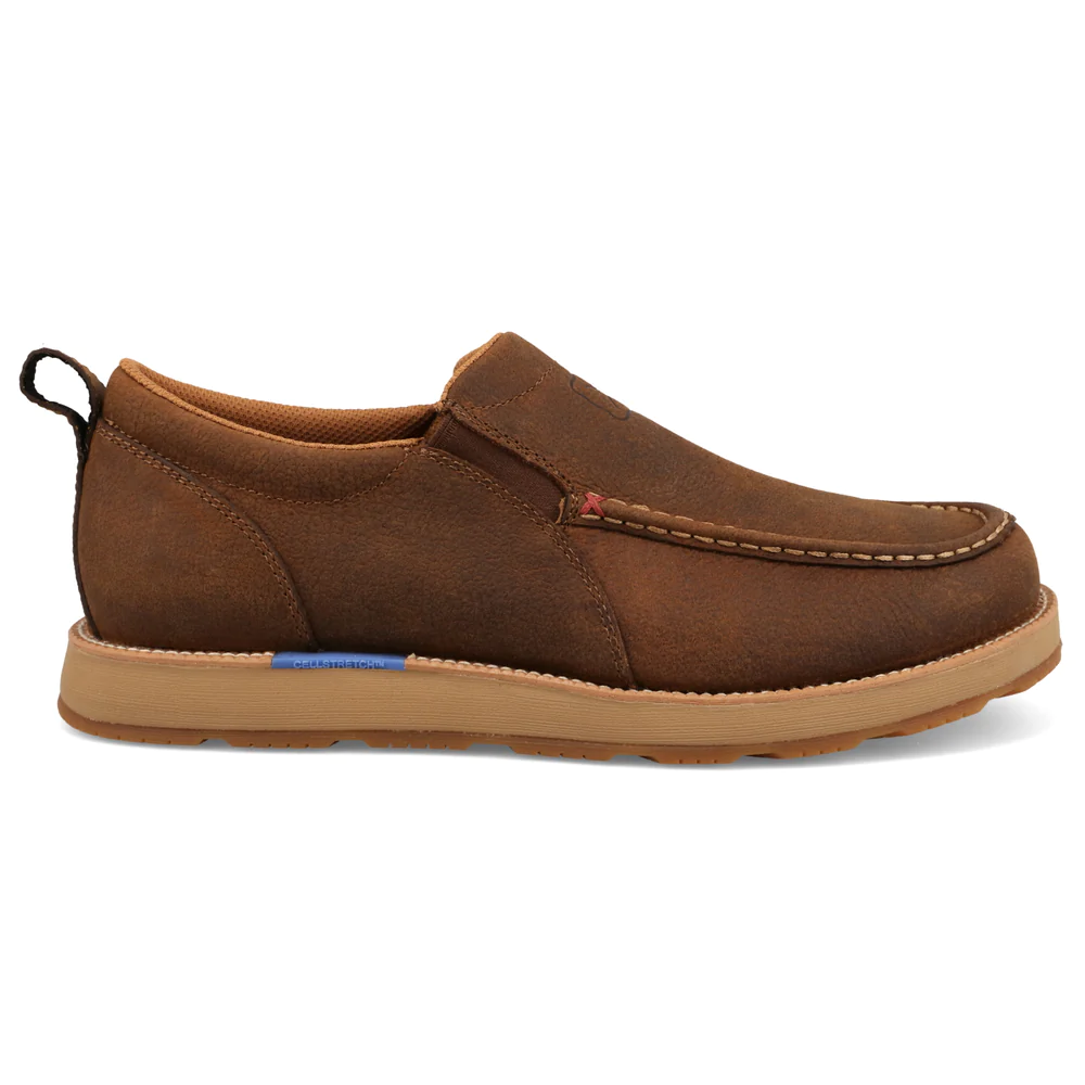 Twisted X Men’s CellStretch Wedge Slip On Shoes- Tawny Brown