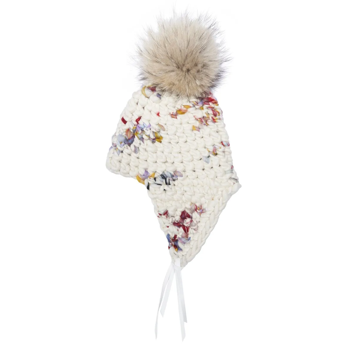 twombly fro tri raccoon Beanies - White